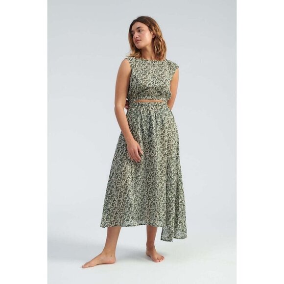 Apiece Apart Marietta cut out midi dress in deep sage M - Picture 1 of 11